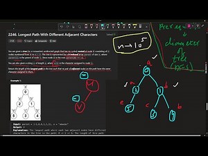 Leetcode Hard | 2246. Longest Path With Different Adjacent Characters | diameter of a tree variant