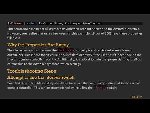 Resolving Empty LastLogon and WhenCreated Properties in Active Directory Using PowerShell