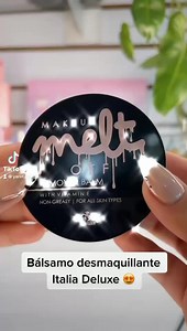 🌸Bálsamo desmaquillante MELT OFF Italia Deluxe🌸 🌸Remueve tu maquillaje (hasta el maquillaje prueba de agua) con este bálsamo de ITALIA DELUXE. 🌸Bálsamo con vitamina E, logra una sensación de suavidad, limpieza 🌬 y frescura en tu piel sin sensación grasosa. Para todo tipo de piel. ¿CÓMO USAR? 🌸Con la yema de tus dedos, toma una pequeña cantidad de producto y masajea en tu rostro completamente seco con movimientos circulares, verás que poco a poco, tu maquillaje se removerá en cuestión de se