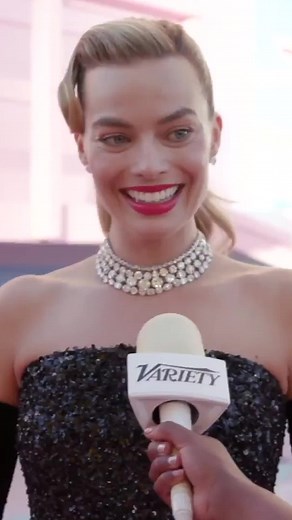 Margot Robbie poses with Nicki Minaj on the Barbie Carpet