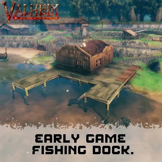 Valheim Fishing Dock House - Early Game - (Speed Build Short) #valheim #speedbuild