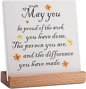 Busy Gaming Life Retirement Appreciation Sign, Wooden Plaque, Small, Modern, White, Tabletop, May You Be Proud Of The Work You Have Done