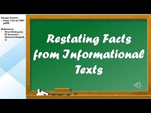 English 3 (Restating Facts from Informational Texts)