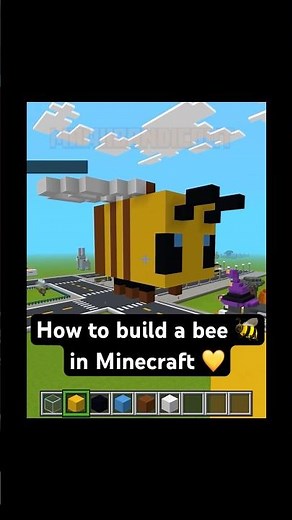How to build a bee 🐝 in Minecraft 💛 #minecraft #minecraftbuilding #gaming #minecrafttutorial #ps5
