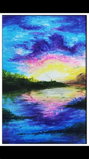 Oil Pastel Landscape Painting
