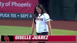 775K views · 8.8K reactions | 퐇퐨퐦퐞퐭퐨퐰퐧 퐇퐞퐫퐨 朗 Thanks to the Arizona Diamondbacks for having G throw out the first pitch last week! Should've hit 'em with the rise ball  #ChampionshipMindset x #RattleOn | Oklahoma Softball | Facebook
