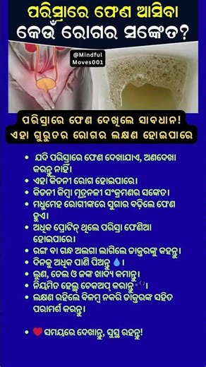 ପରିସ୍ରାରେ ଫେଣ ଦେଖିଲେ ସାବଧାନ!ଏହା ଗୁରୁତର ରୋଗର ଲକ୍ଷଣ ହୋଇପାରେ #urineproblem #healthtips #shorts #odia