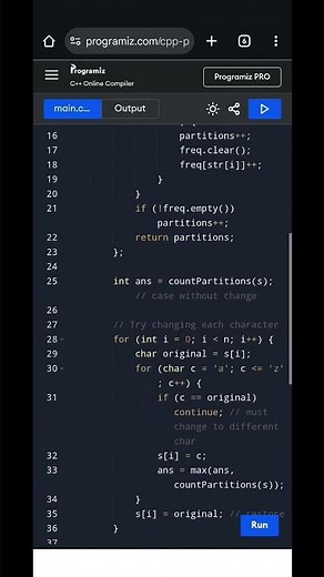 Maximize Partitions After One Character Change | String & K Distinct Characters | LeetCode Hard C++