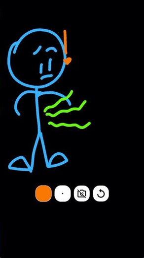 Blue Man’s stomach growling