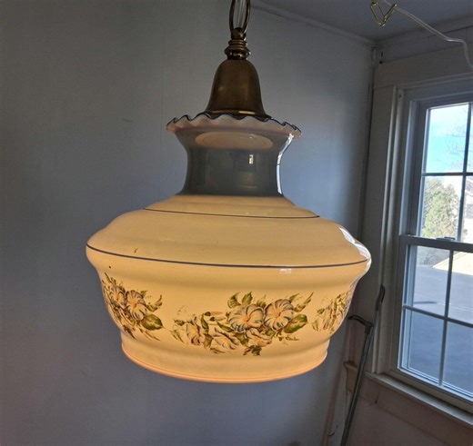 Hand Crafted Large Swag Light From Porcelain Gone With the Wind Shade, ( Plug In) - Etsy