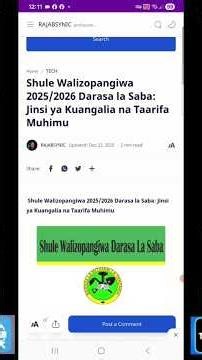 Shule Walizopangiwa 2025/2026 Darasa la Saba: Jinsi ya Kuangalia na Taarifa Muhimu