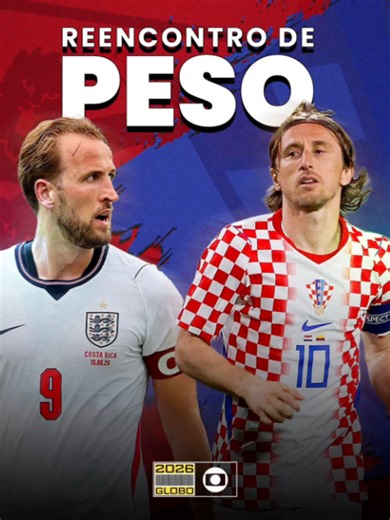SERÁ QUE AGORA A INGLATERRA GANHA? 👀 Quem lembra disso aqui?! Em 2018, a Croácia ELIMINOU a Inglaterra no ÚNICO confronto que já tiveram em Copas, nas semifinais lá na Rússia. 🔙 🤩 É um belo de um 2º encontro, hein! Lança aí o seu palpite pra esse placar ⤵️ #FutebolNaGlobo #AGenteJogaJunto #CopaNaGlobo