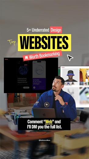 Lubos Volkov on Instagram: "🔥 Save This: 10+ Underrated Design Websites Designer-approved. Practical and inspiring. These are the sites I come back to. ____ • Hoverstat.es – Clean UI and interaction inspiration • wannathis.one – Curated visual ideas • Weavy.ai – AI-powered design exploration • miromiro.app – Visual thinking and layout references • layers.to/explore – High-quality UI layers and patterns • ( +5 more ) ––– 💬 Want the full list? Comment “Web” and I’ll DM you everything. ––– #webde