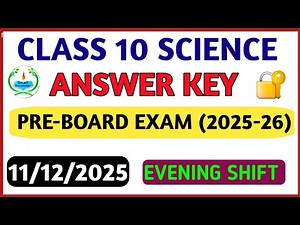 Class 10 science answer key 2025-26(Evening shift)science paper solution 2025/preboard exam2025