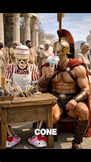 What If Ice Cream Existed in Ancient Greece? 🍦💀 #viral #shorts