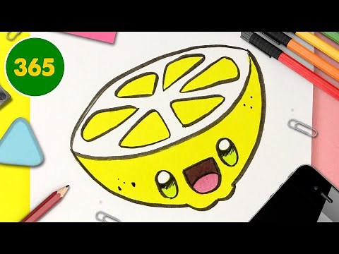 COMMENT DESSINER UN CITRON KAWAII - Dessins kawaii faciles - Apprenez à dessiner des aliments kawaii