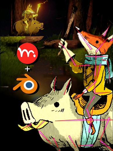 Moho and Blender working together? Yes 🧉 Check out these beautiful 2D characters illustrated by Alfredo Cáceres, rigged and animated in Moho, breathing into the amazing 3D scene created by Rodrigo Sauré. Moho now can export to glTF, so 2D rigs can be used and modified in Blender or any other 3D software. Look how this project takes advantage of the flexibility and easy to use of Moho and the immense power of Blender. #mohoanimation #2drigging #mohopro #3dblender #blender