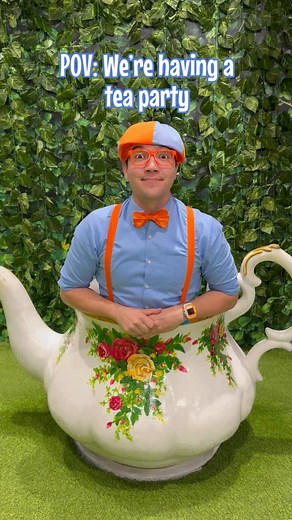Blippi on Instagram: "Oh, hello! How many cubes of sugar would you like in your tea? ☕"