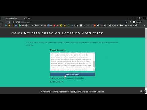 News Location Classification Based Location in Python Projects