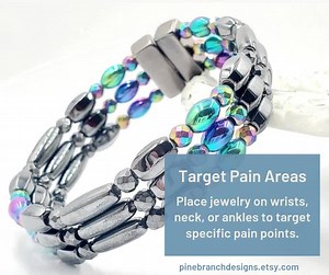 Vietnam Ribbon Bracelet: Magnetic Hematite Therapy, Plus Size Anklet - Etsy