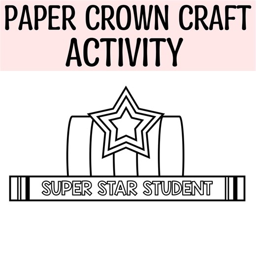Star Student Paper Crown, Paper Crown Templates, Star Student Crown Hat, Star Student Headband Craft, Back to School Craft for Kiids - Etsy Canada