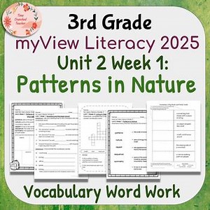 3rd Grade My View Literacy 2025 2.1 Patterns in Nature VOCABULARY WORD WORK