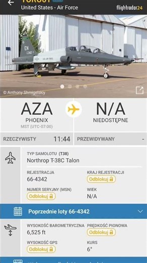 Northrop T-38C Talon ön Flightradar24!!!