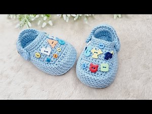 Crocs de Crochê Para Bebê - 9 cm - Fio Amigurumi/ Bella/ Charme.