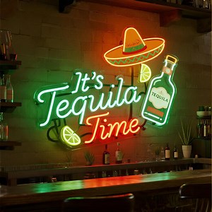 It's Tequila Time Custom Neon Sign: Waterproof Bar Decor - Etsy