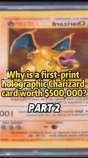 Why Is A First-Print Holographic Charizard Card Worth $500000? #pawnstars #collection #pokemon #fyp