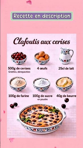 Recette Traditionnelle du Clafoutis aux Cerises 🍒 dessert gâteau facile