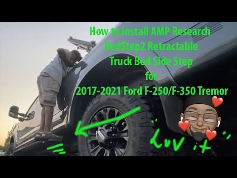 How to install AMP Research 75413-01A BedStep2 Truck Bed Side Step 2017-2021 Ford F-250/F-350 Tremor