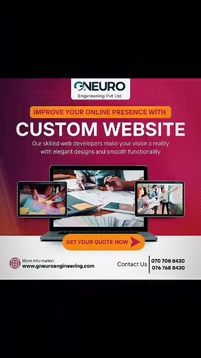 4.5K views · 18 reactions | Every great business deserves a great website  Stand out online with a custom static website delivered for you by GNeuro Engineering Pvt Ltd.  Fast • Secure • Designed for You Call or send us a message — your online success starts here! Call: +94 728545535 or +94 714291445 | GNeuro Engineering | Facebook