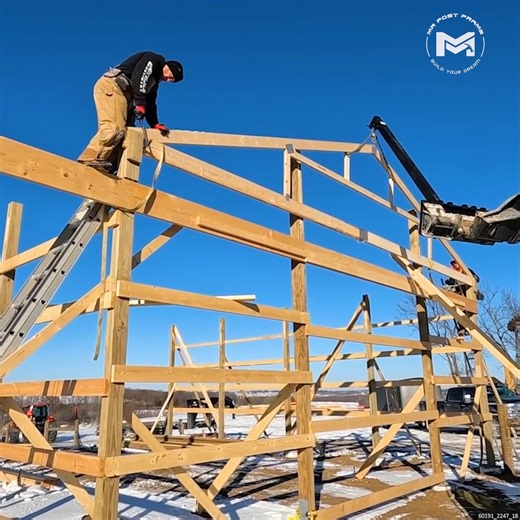 Framing a 30 x 36 Post Frame BARN #PostFrameBuild #BarnBuild #DIYBuilds #BarndoBuild | MR Post Frame