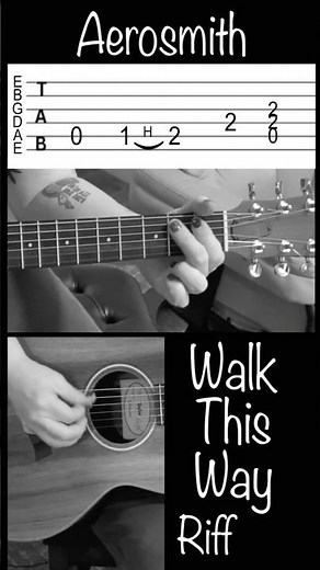 Walk this way guitar tab Aerosmith riff, #guitartabs #aerosmith #guitarlesson
