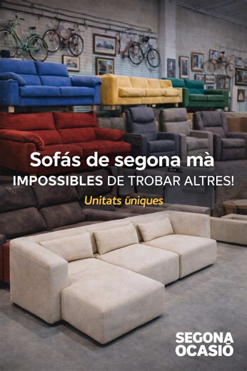 Sofàs de segona mà a Granollers que no semblen de segona mà. Colors, mides, formes i estils diferents. Relax, chaise longue, raconers, clàssics i moderns. Els veus aquí apilats… però a casa queden de revista. Unitats úniques. Quan marxen, no tornen. 📍 Carrer Joanot Martorell 121, Granollers Vine, prova’ls i decideix tranquil·lament. #mueblessegundaMano #sofassegundamano #sofasbaratos #hogarconestilo #decoracionint