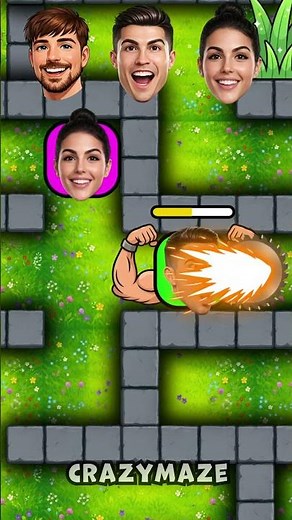 RONALDO & GEORGINA & MsBEAST | Maze Challange who will win? #shorts #maze #mazechallenge #ronaldo