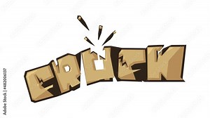 Crack sound effect icon animation best cartoon object on white background