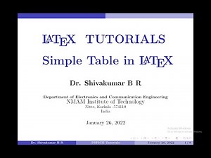 LaTeX Tutorial 8: Simple Table in LaTeX