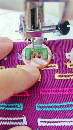 demonstration of sewing buttons using a Janome sewing machine #sewingtechnique
