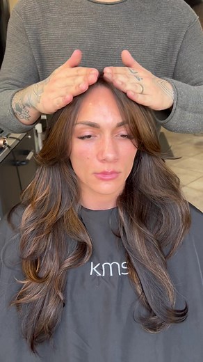 Easy styling of those shorter layers in the front. #haireducation #fancyhairdressers