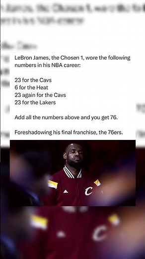 LeBron James's Jersey Numbers Mysteriously Add Up to 76 — 76ers Next?