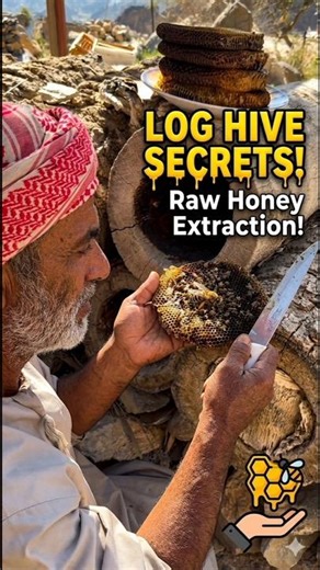Village Beekeeper Reveals Log Hive Secret 🐝🍯 (100% Pure Honey)