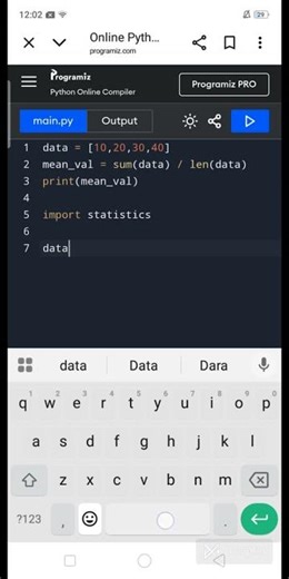 how to calculate median and mean value in python#💯