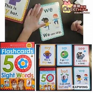 適合3-6歲, 學習常用既50個Sight Words, 可幫助幼兒早期閱讀. Sight Words 最常於早期讀物出現, 佔了約60-70% 書內既字. 認得晒 D Sight Words, 對閱讀很有幫助. 你亦可用白板筆 (Dry-Erase Marker), 好似我囡咁寫落去, 可抺掉循𤨴再寫! 加強記字能力. HK$42 訂購 Scholastic Wipe-Clean 50 Sight Words Flashcards 一盒 (美加直送, 預計8月底到港) - 50個Sight Words - 尺寸: 13. x 17.8 (cm) - For Age 3-6 - 不包白板筆 --- (y) 優質美日正貨﹐每月直送來港﹐拒絕淘寶劣貨﹐安心誠信第一。 ❤ 親子家品盡在 團購媽媽 - OrderMaMa.com ❤ 長沙灣廣場第2座5樓510室 (荔枝角站上蓋 A出口) 營業時間: 平日10:30~18:30, 週六 10:30~14:30, 週日及公假休息 | 團購媽媽 - OrderMaMa.com