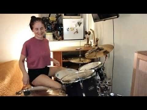 An 8th-note floor tom ride double backbeat pattern