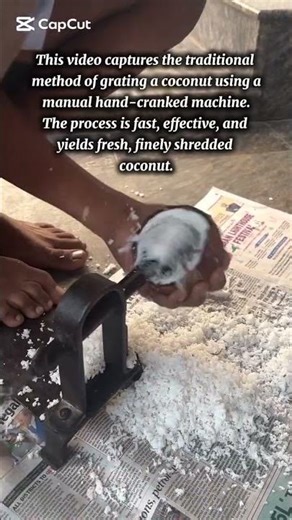 Efficient Manual Coconut Grating Technique