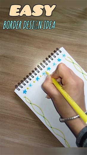 EASY Border design idea for school assignments #shorts