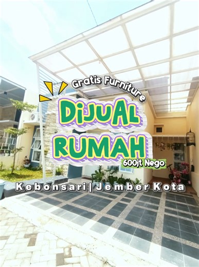 SPESIFIKASI BANGUNAN: • Luas tanah 100m² • Luas Bangunan 90m² • 2 Kamar Tidur • 1 Kamar mandi Closet Duduk • 1 Ruang tamu • 1 Ruang keluarga • 1 Dapur • Garasi Mobil & Motor • Carpot • Canopy • Listrik 900 watt • Air Sumur • Sertifikat SHGB Ready GRATISE Furniture : • Rak Tv Merk Selma • 1 Set SofaBed Informa • 1 Set Maja Kursi • 1 ExHouset Kamar Mandi • Dapur Full KichenSet • 1 Kompor Tanam Modena • Cooker Hood Modena • Air Cooler ( Merk Sharp) • Kursi Teras • CCTV 📍Lokasi sangat strategis : -