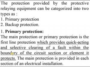 primary and backup protection